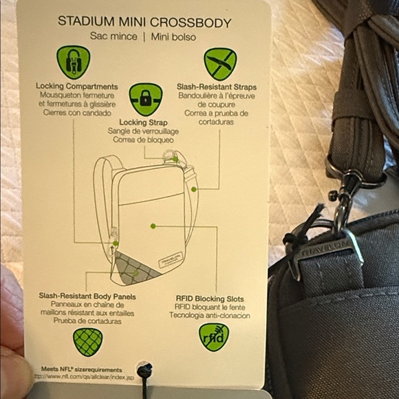 Travelon Dark Gray Anti-Theft Belt Travel Bag. 7.5” x 5” Brand New. - Picture 10 of 11